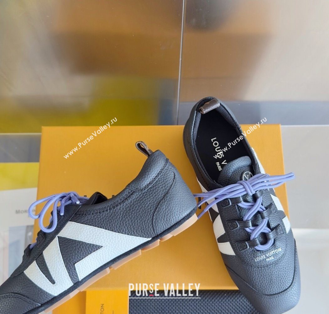 Louis Vuitton LV Sneakerina Sneakers Ballerina in Grained Leather Dark Blue 2025 1AHOJD (MD-250829075)