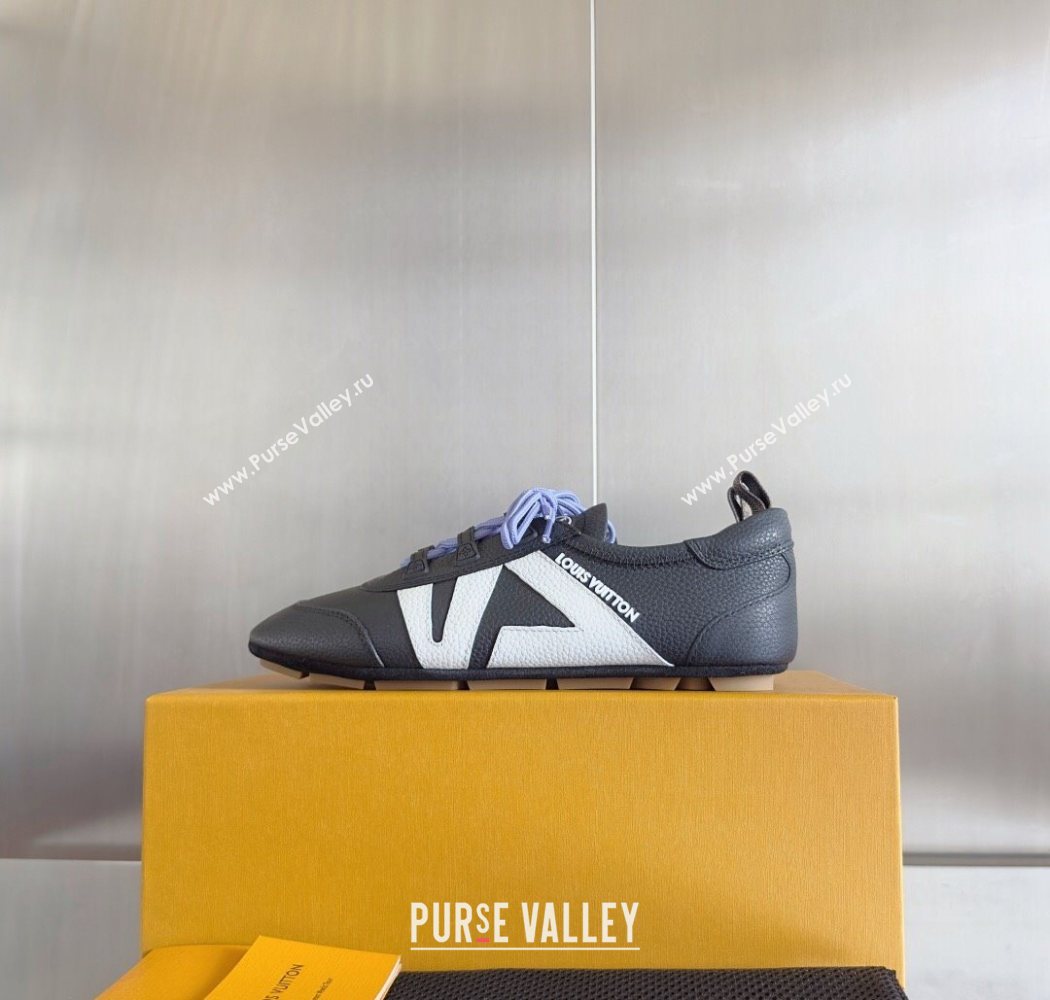 Louis Vuitton LV Sneakerina Sneakers Ballerina in Grained Leather Dark Blue 2025 1AHOJD (MD-250829075)