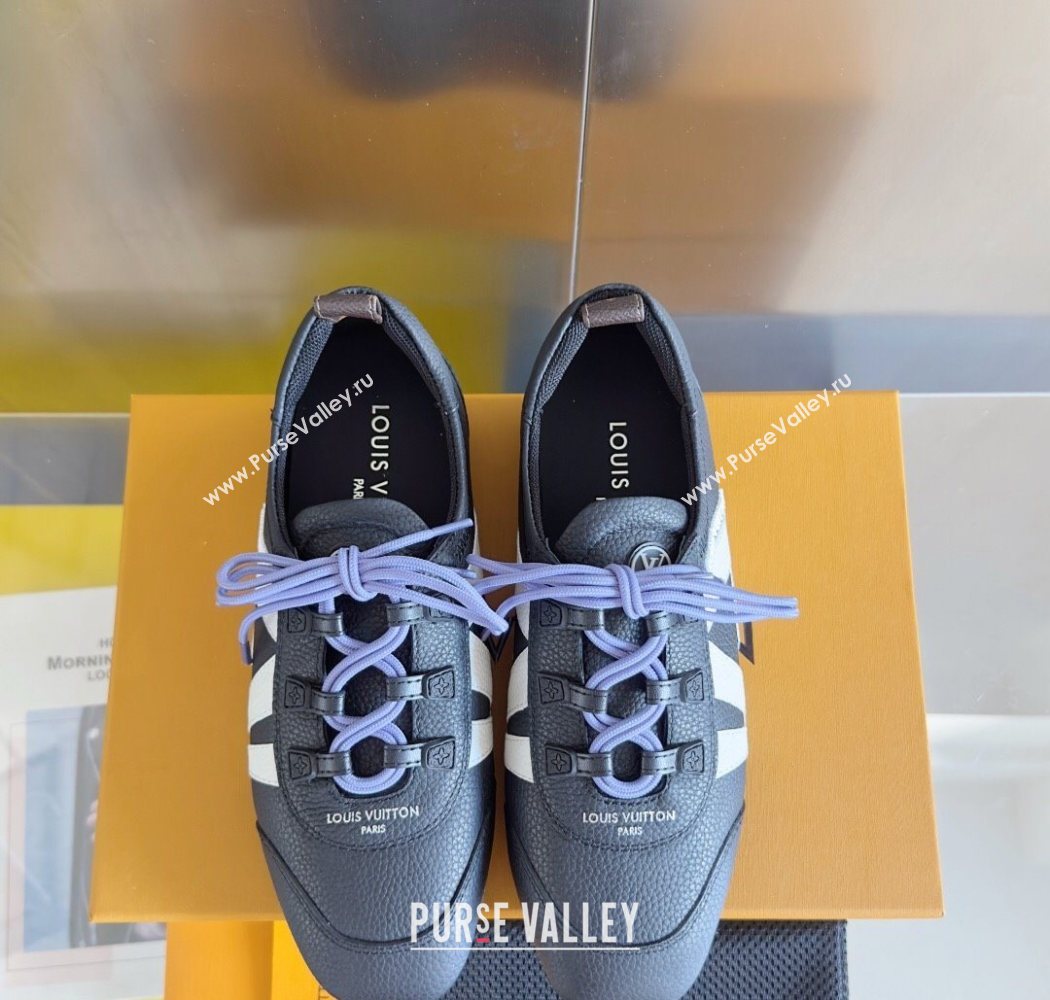 Louis Vuitton LV Sneakerina Sneakers Ballerina in Grained Leather Dark Blue 2025 1AHOJD (MD-250829075)