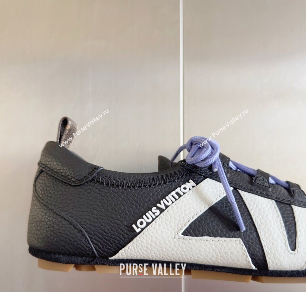 Louis Vuitton LV Sneakerina Sneakers Ballerina in Grained Leather Dark Blue 2025 1AHOJD (MD-250829075)