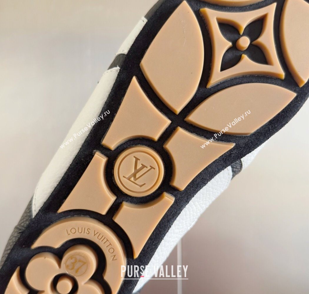 Louis Vuitton LV Sneakerina Sneakers Ballerina in Grained Leather Dark Blue 2025 1AHOJD (MD-250829075)