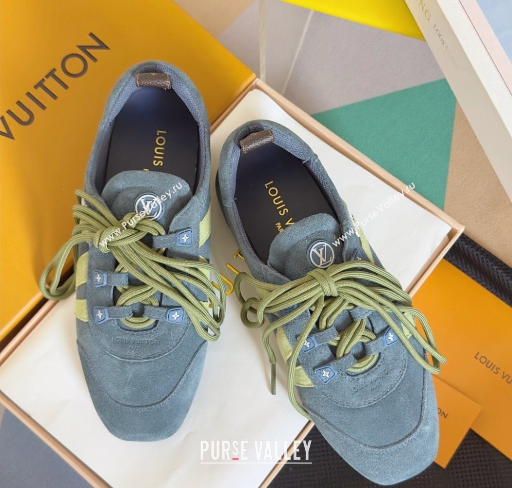 Louis Vuitton LV Sneakerina Sneakers Ballerina in Suede Blue 2025 1AHNFA (MD-250829076)
