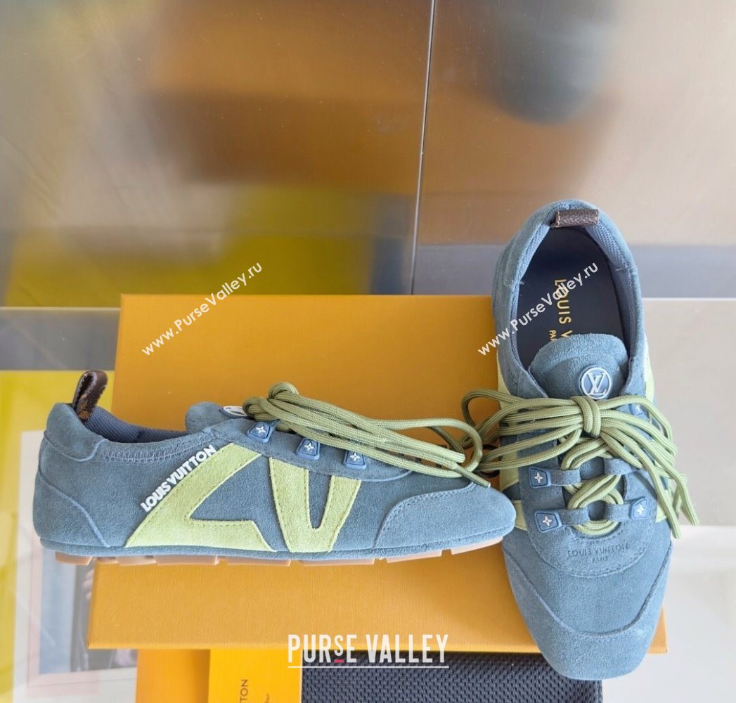 Louis Vuitton LV Sneakerina Sneakers Ballerina in Suede Blue 2025 1AHNFA (MD-250829076)