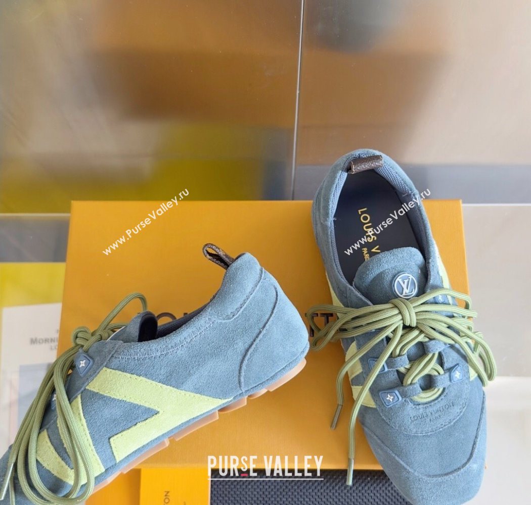 Louis Vuitton LV Sneakerina Sneakers Ballerina in Suede Blue 2025 1AHNFA (MD-250829076)