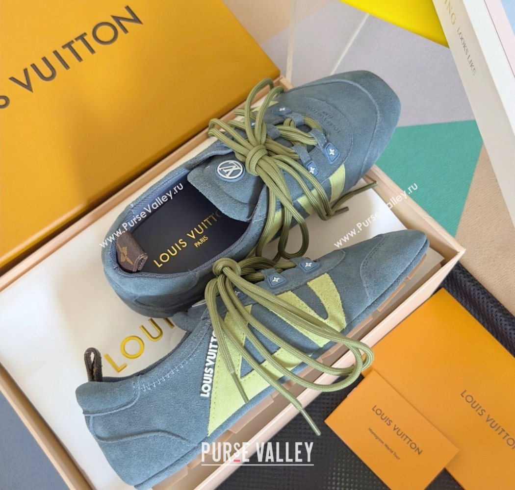 Louis Vuitton LV Sneakerina Sneakers Ballerina in Suede Blue 2025 1AHNFA (MD-250829076)