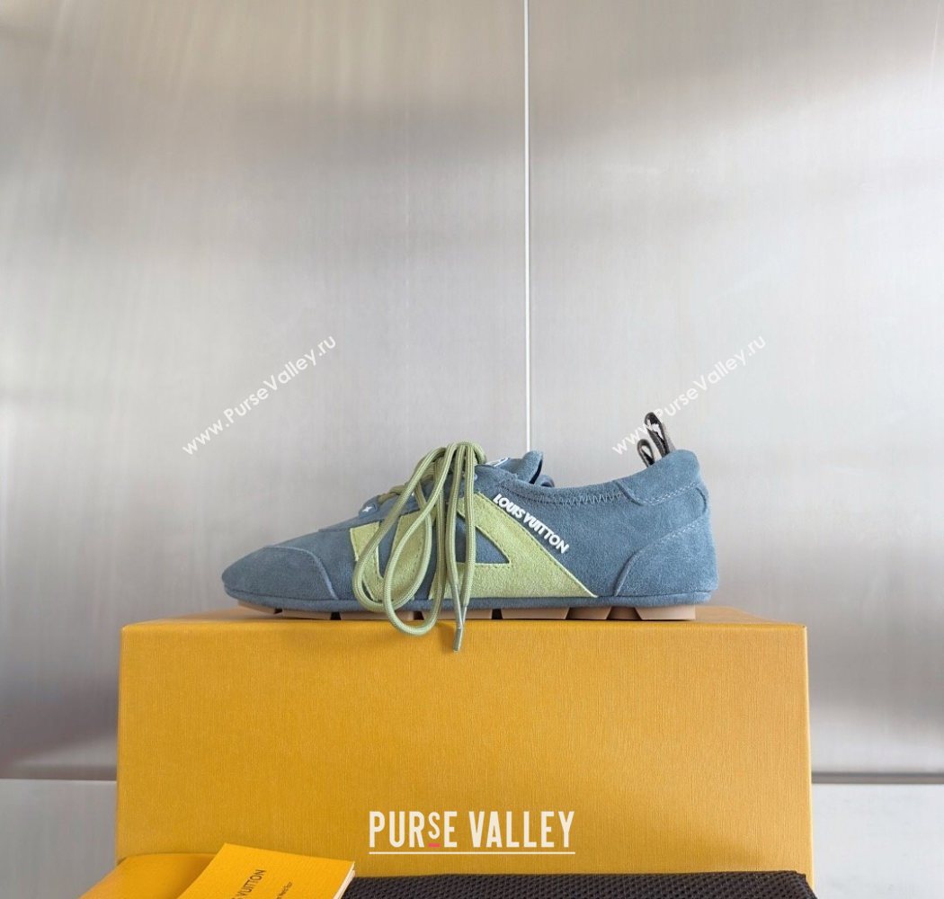 Louis Vuitton LV Sneakerina Sneakers Ballerina in Suede Blue 2025 1AHNFA (MD-250829076)