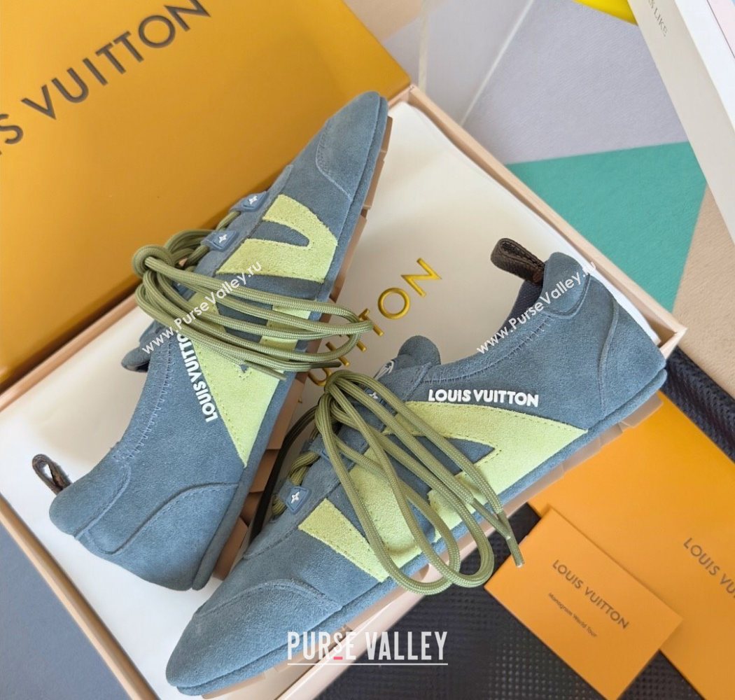 Louis Vuitton LV Sneakerina Sneakers Ballerina in Suede Blue 2025 1AHNFA (MD-250829076)