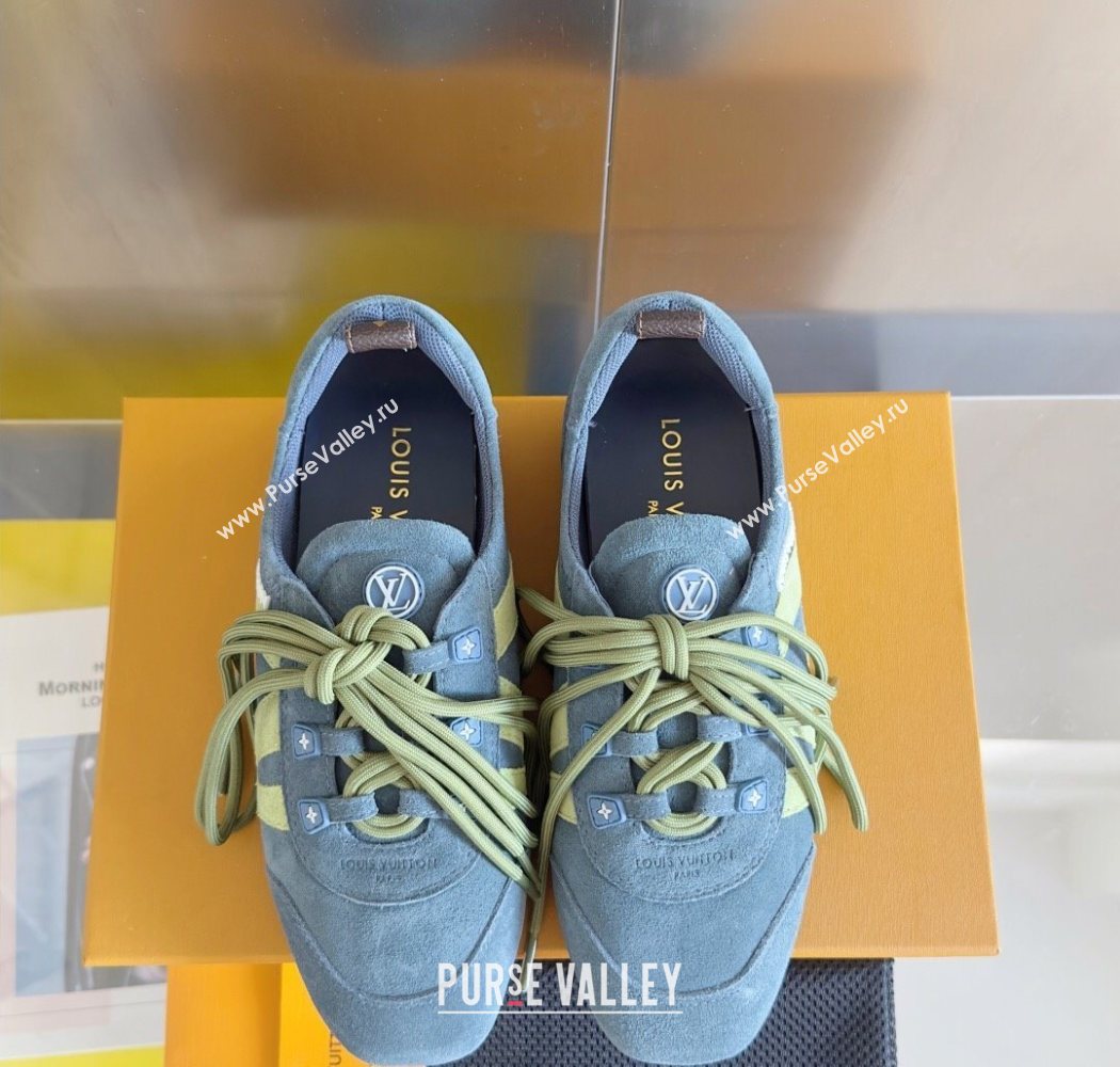 Louis Vuitton LV Sneakerina Sneakers Ballerina in Suede Blue 2025 1AHNFA (MD-250829076)
