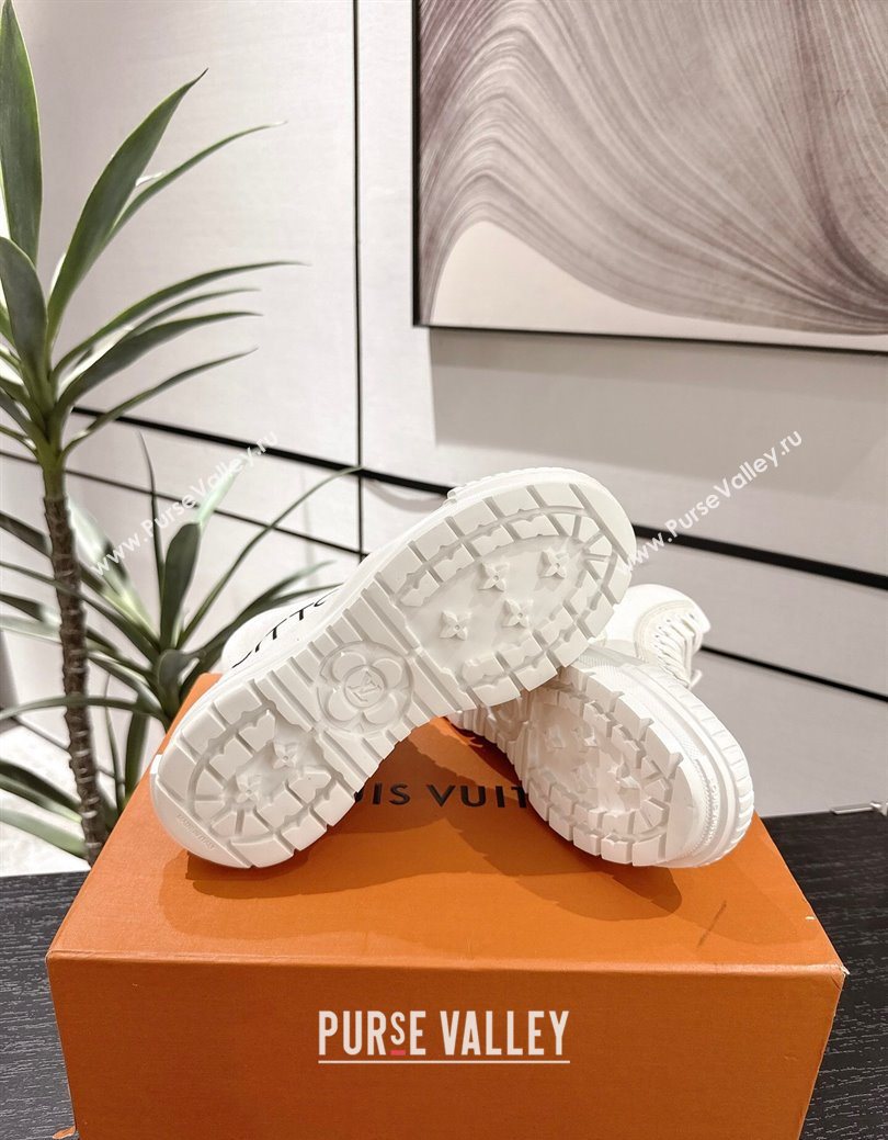Louis Vuitton Canvas and Leather High Top Sneakers White2 2025 LV082902 (MD-250829041)