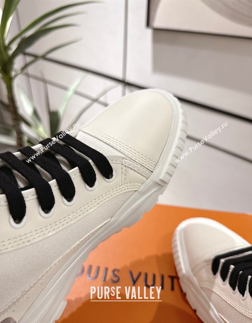 Louis Vuitton Canvas and Leather High Top Sneakers White/Black 2025 LV082903 (MD-250829046)