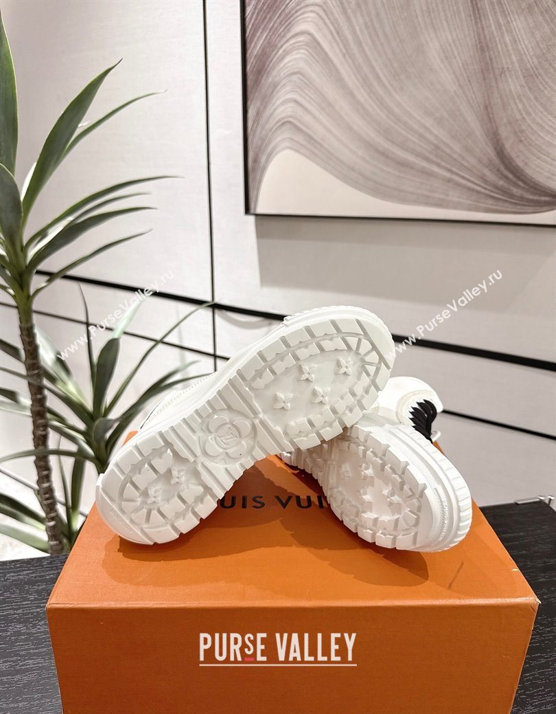 Louis Vuitton Canvas and Leather High Top Sneakers White/Black 2025 LV082903 (MD-250829046)