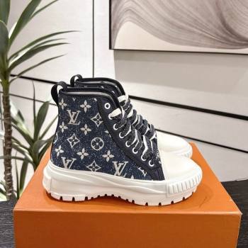 Louis Vuitton Monogram Jacquemus High Top Sneakers Dark Blue 2025 LV082903 (MD-250829047)