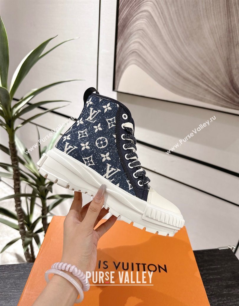 Louis Vuitton Monogram Jacquemus High Top Sneakers Dark Blue 2025 LV082903 (MD-250829047)