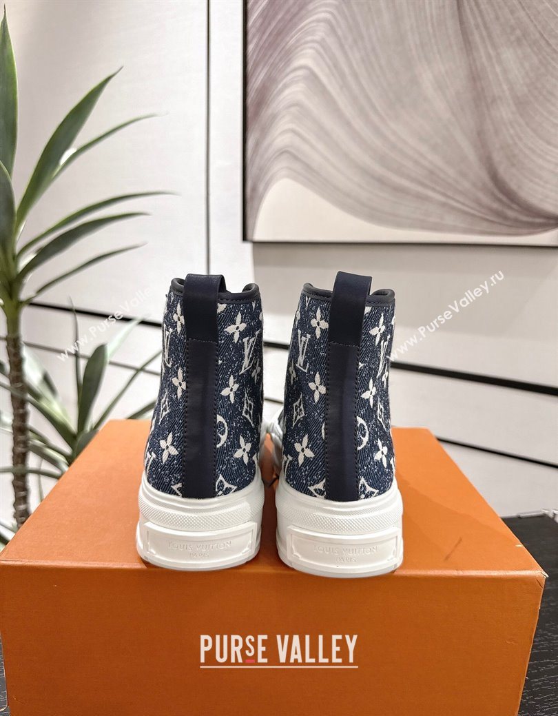Louis Vuitton Monogram Jacquemus High Top Sneakers Dark Blue 2025 LV082903 (MD-250829047)