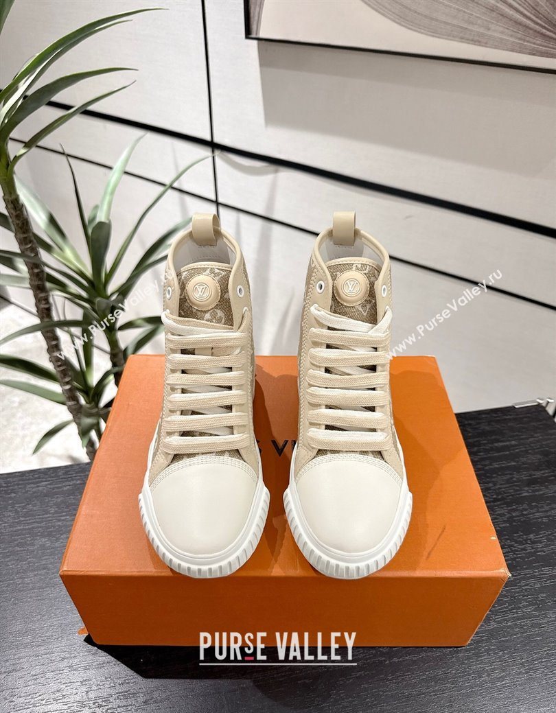 Louis Vuitton Monogram Jacquemus High Top Sneakers Beige 2025 LV082903 (MD-250829048)