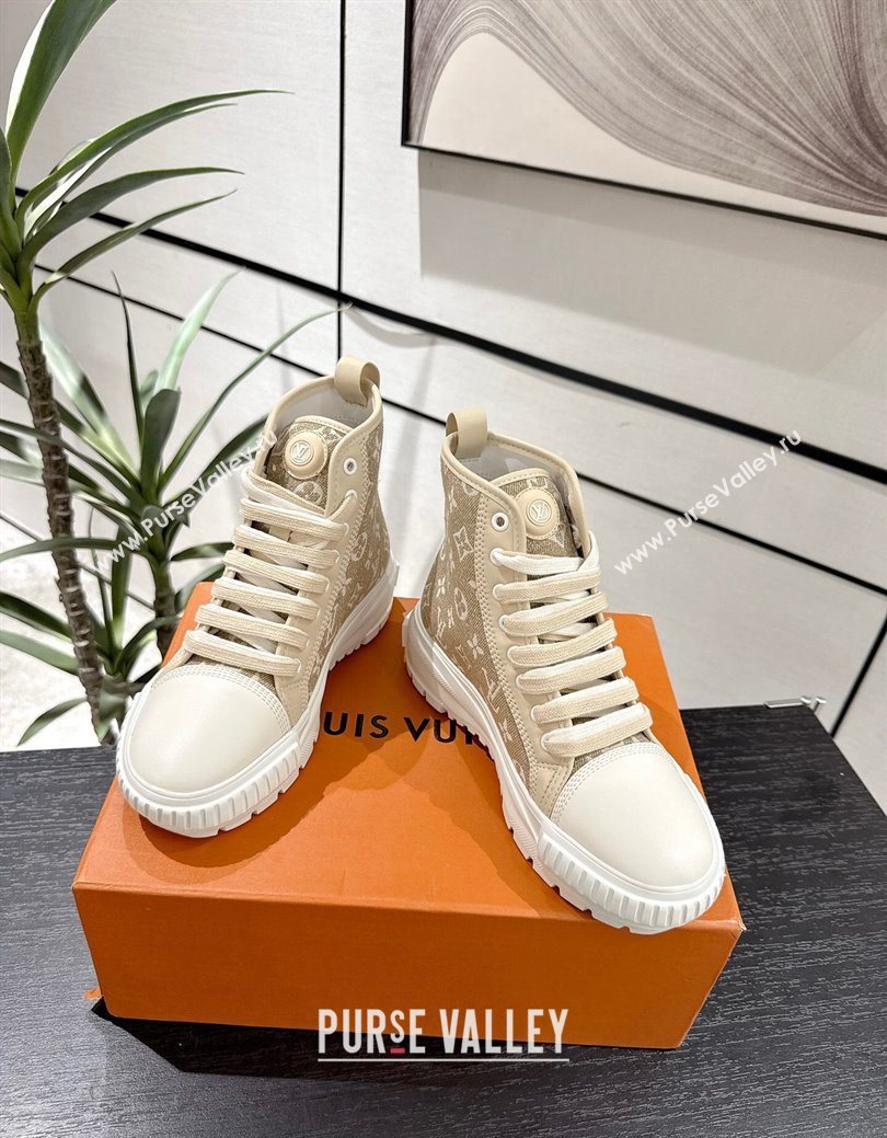 Louis Vuitton Monogram Jacquemus High Top Sneakers Beige 2025 LV082903 (MD-250829048)