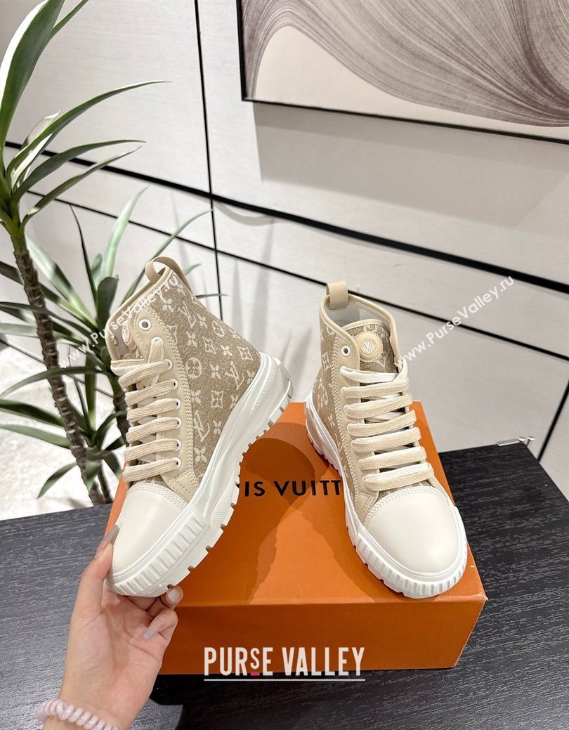 Louis Vuitton Monogram Jacquemus High Top Sneakers Beige 2025 LV082903 (MD-250829048)