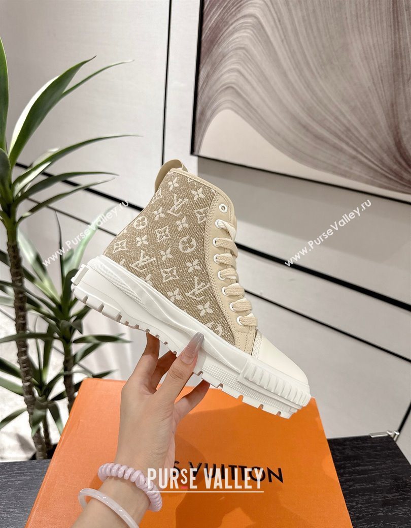 Louis Vuitton Monogram Jacquemus High Top Sneakers Beige 2025 LV082903 (MD-250829048)