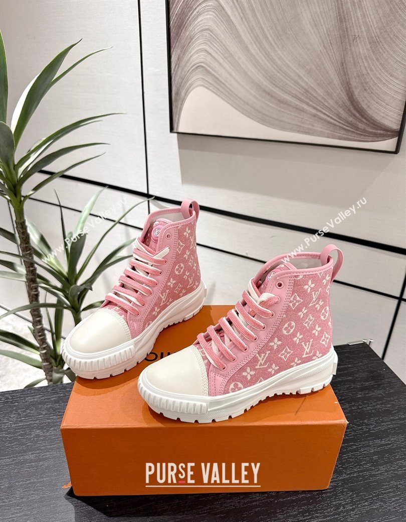 Louis Vuitton Monogram Jacquemus High Top Sneakers White/Pink 2025 LV082903 (MD-250829049)