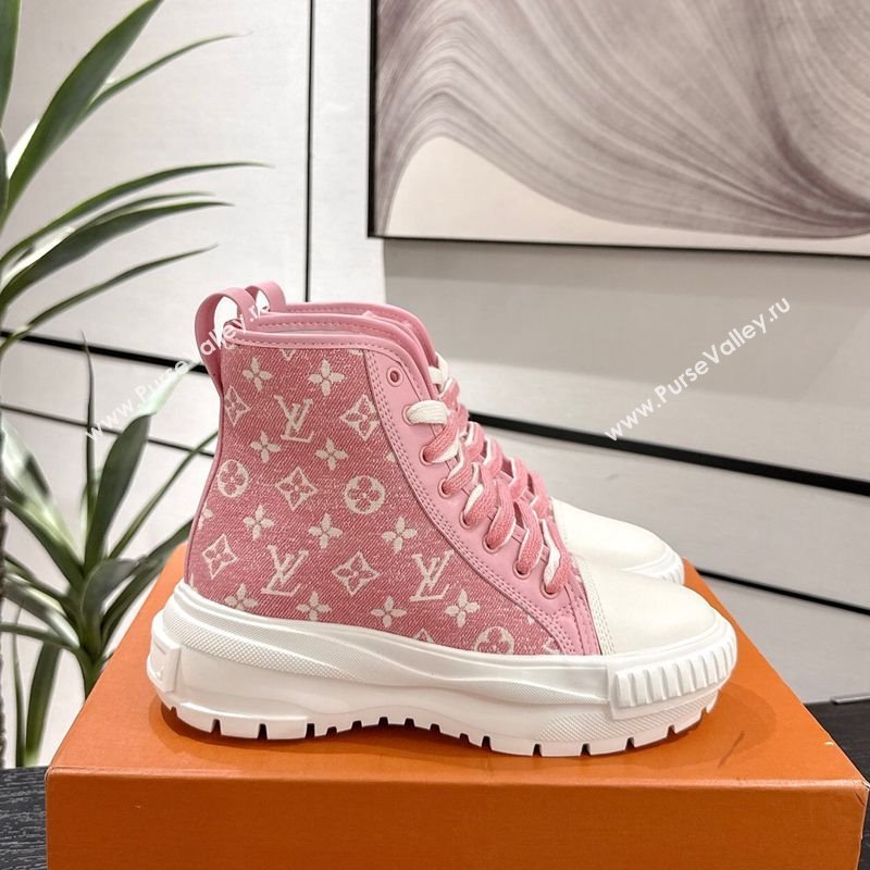Louis Vuitton Monogram Jacquemus High Top Sneakers White/Pink 2025 LV082903 (MD-250829049)