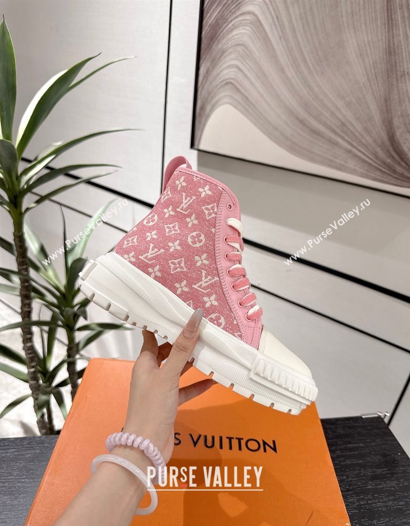 Louis Vuitton Monogram Jacquemus High Top Sneakers White/Pink 2025 LV082903 (MD-250829049)