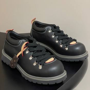 Louis Vuitton LV Remix Derby Lace-Ups Shoes 5cm in Plain Leather Black 2025 1AIJ63 (MD-250829060)