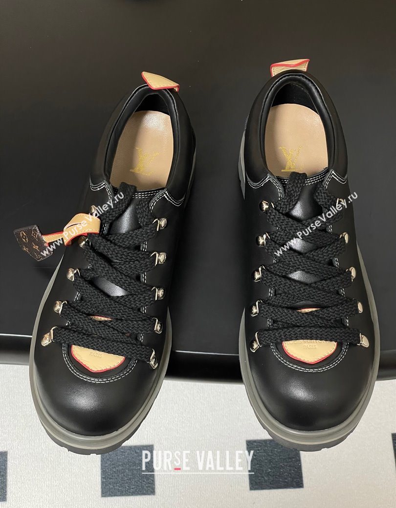 Louis Vuitton LV Remix Derby Lace-Ups Shoes 5cm in Plain Leather Black 2025 1AIJ63 (MD-250829060)