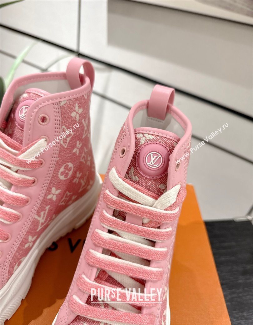 Louis Vuitton Monogram Jacquemus High Top Sneakers White/Pink 2025 LV082903 (MD-250829049)