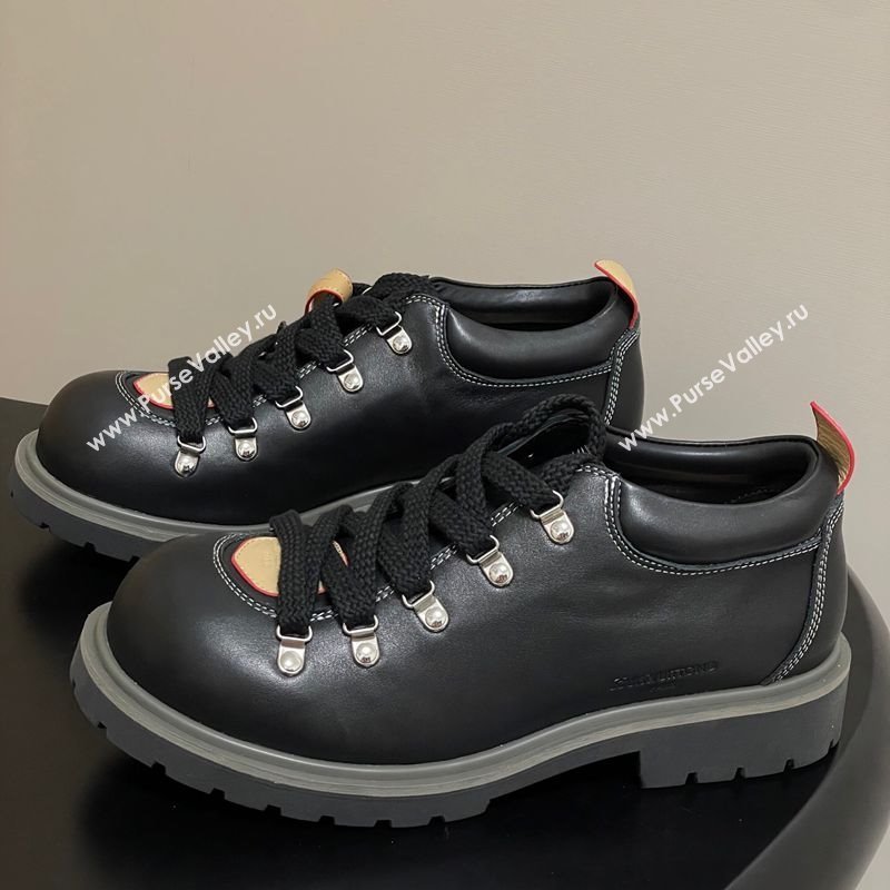 Louis Vuitton LV Remix Derby Lace-Ups Shoes 5cm in Plain Leather Black 2025 1AIJ63 (MD-250829060)
