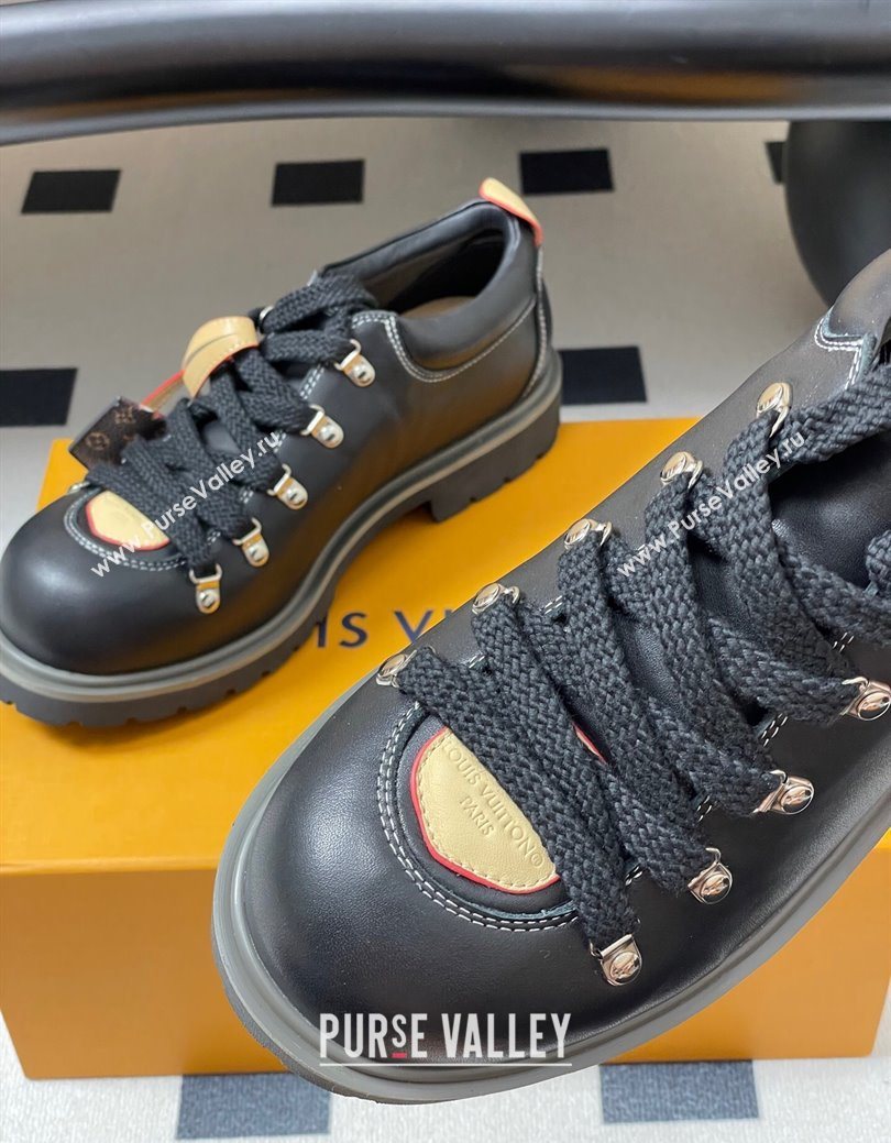 Louis Vuitton LV Remix Derby Lace-Ups Shoes 5cm in Plain Leather Black 2025 1AIJ63 (MD-250829060)