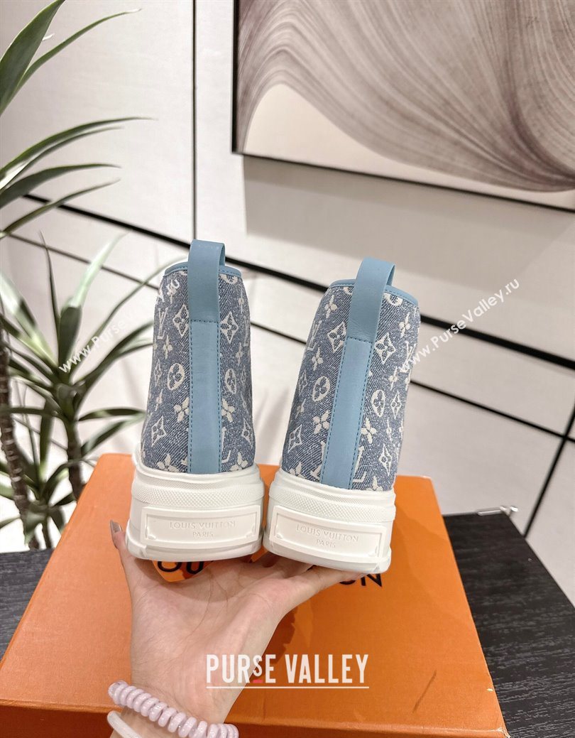 Louis Vuitton Monogram Jacquemus High Top Sneakers Light Blue 2025 LV082903 (MD-250829051)