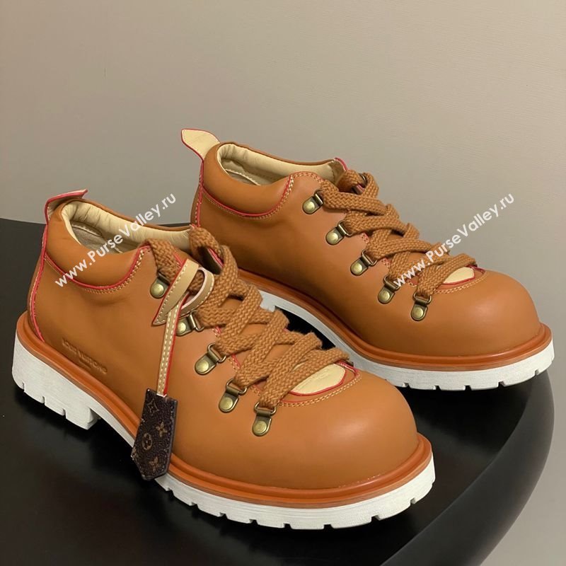 Louis Vuitton LV Remix Derby Lace-Ups Shoes 5cm in Plain Leather Brown 2025 1AIJ63 (MD-250829064)