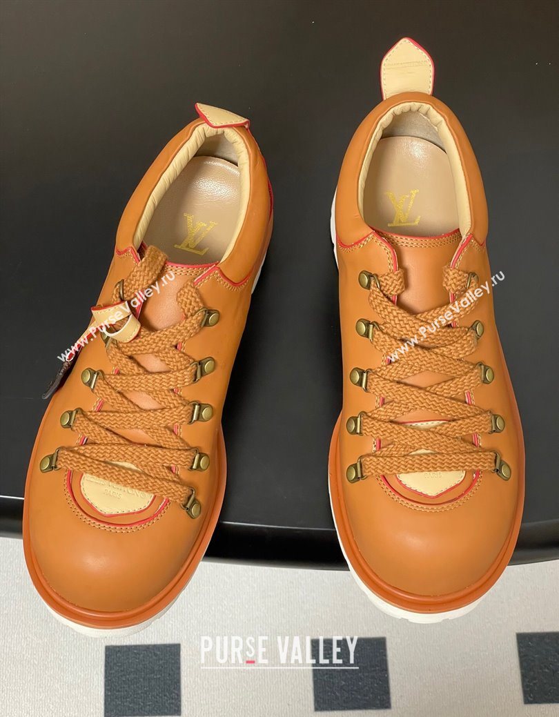 Louis Vuitton LV Remix Derby Lace-Ups Shoes 5cm in Plain Leather Brown 2025 1AIJ63 (MD-250829064)