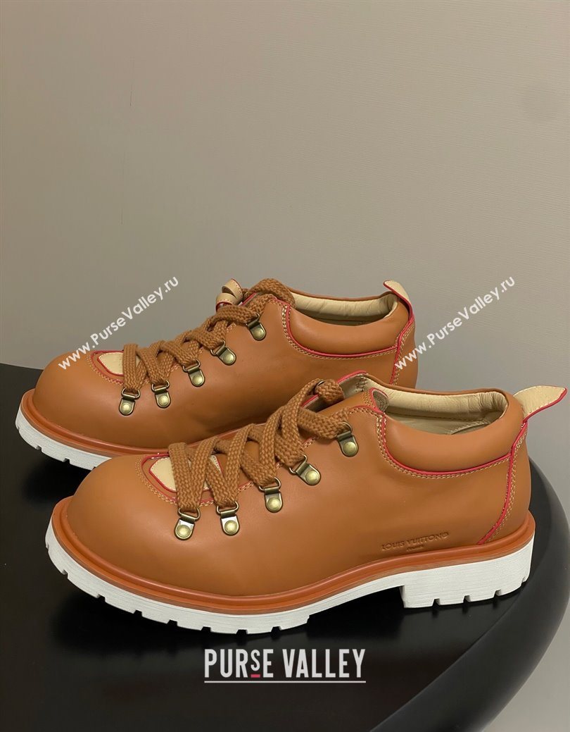 Louis Vuitton LV Remix Derby Lace-Ups Shoes 5cm in Plain Leather Brown 2025 1AIJ63 (MD-250829064)