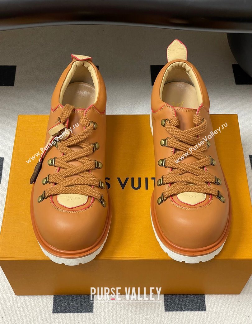 Louis Vuitton LV Remix Derby Lace-Ups Shoes 5cm in Plain Leather Brown 2025 1AIJ63 (MD-250829064)
