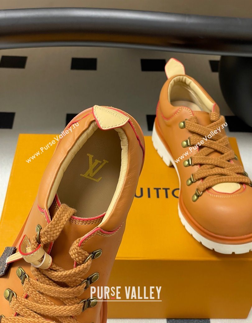 Louis Vuitton LV Remix Derby Lace-Ups Shoes 5cm in Plain Leather Brown 2025 1AIJ63 (MD-250829064)