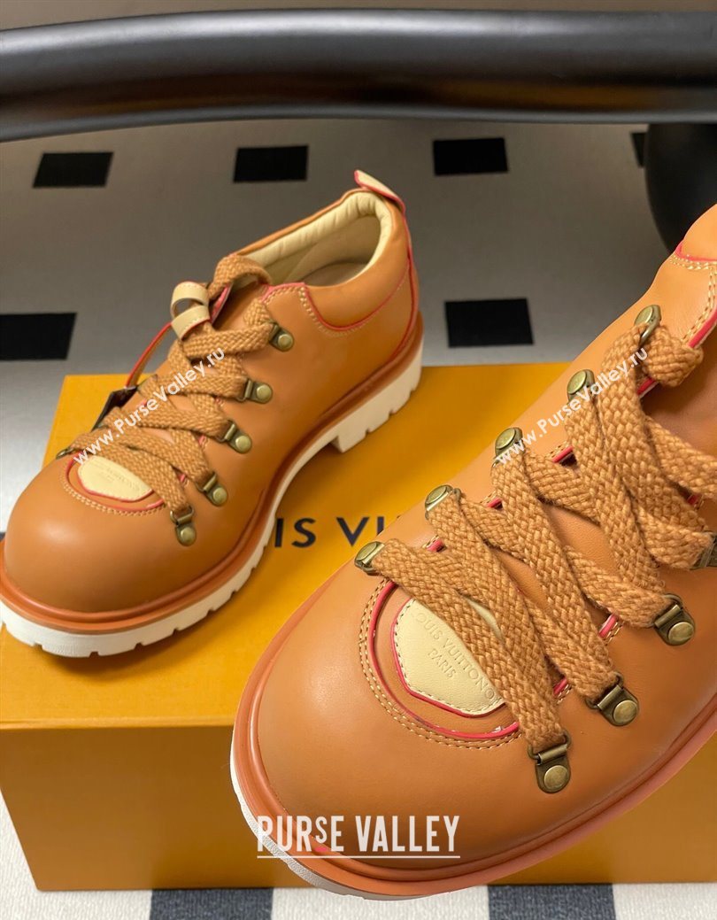 Louis Vuitton LV Remix Derby Lace-Ups Shoes 5cm in Plain Leather Brown 2025 1AIJ63 (MD-250829064)