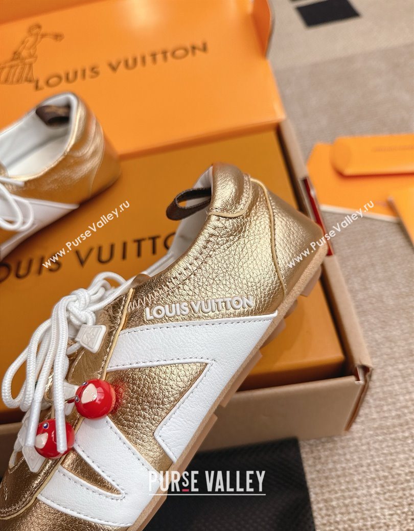 Louis Vuitton LV Sneakerina in Grained Leather Gold 2025 1AHOJD (MD-250829066)