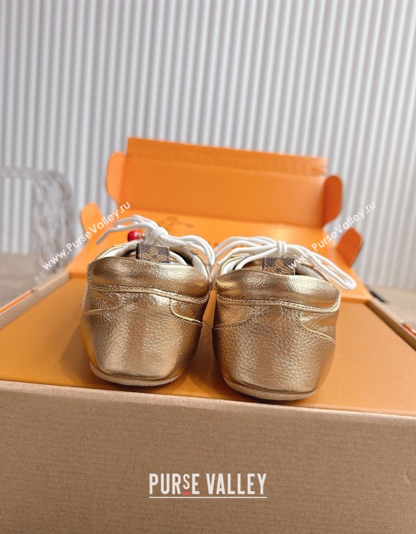 Louis Vuitton LV Sneakerina in Grained Leather Gold 2025 1AHOJD (MD-250829066)