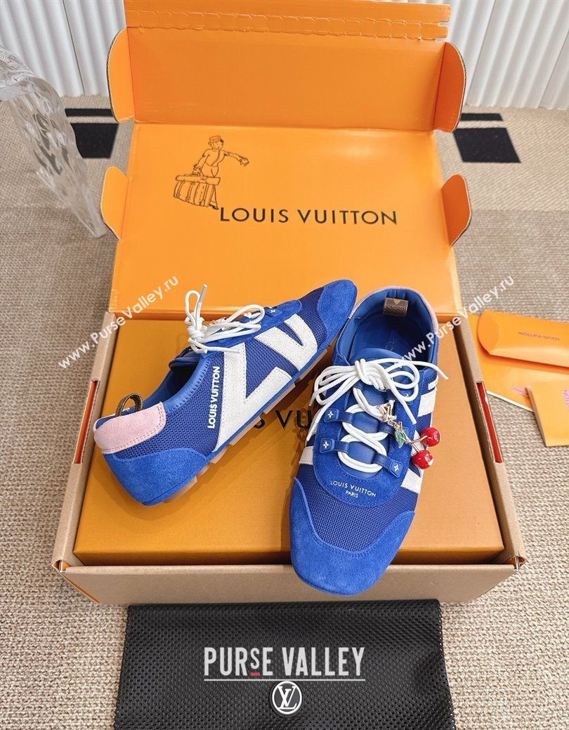 Louis Vuitton LV Sneakerina in Suede and Knit Blue 2025 0829 (MD-250829069)
