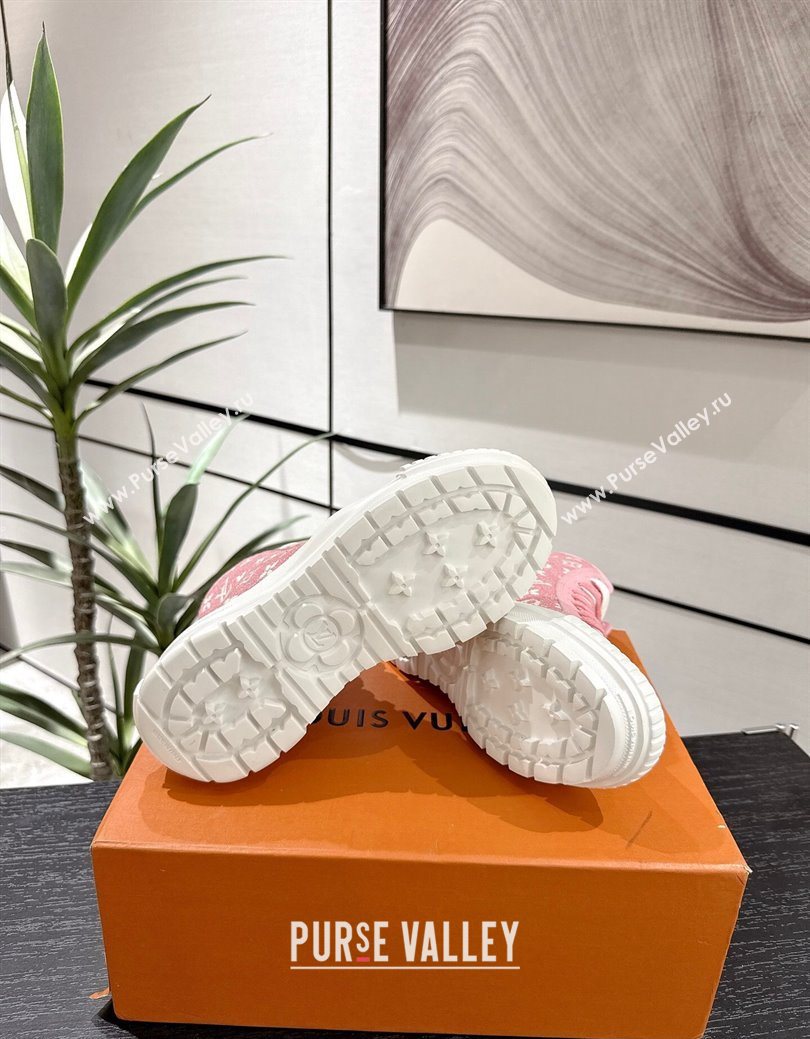 Louis Vuitton Monogram Jacquemus High Top Sneakers White/Pink 2025 LV082903 (MD-250829049)