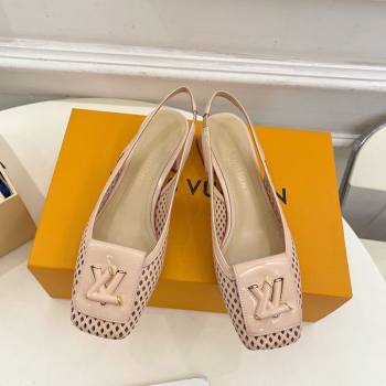 Louis Vuitton Shake Slingback Pumps 3cm in Patent Perforated Leather 1AD0BX Beige 2025 (MD-250829089)