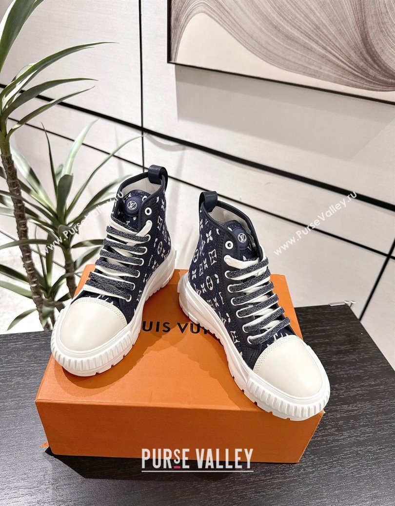 Louis Vuitton Monogram Jacquemus High Top Sneakers Black 2025 LV082903 (MD-250829050)