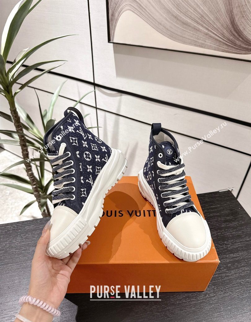 Louis Vuitton Monogram Jacquemus High Top Sneakers Black 2025 LV082903 (MD-250829050)