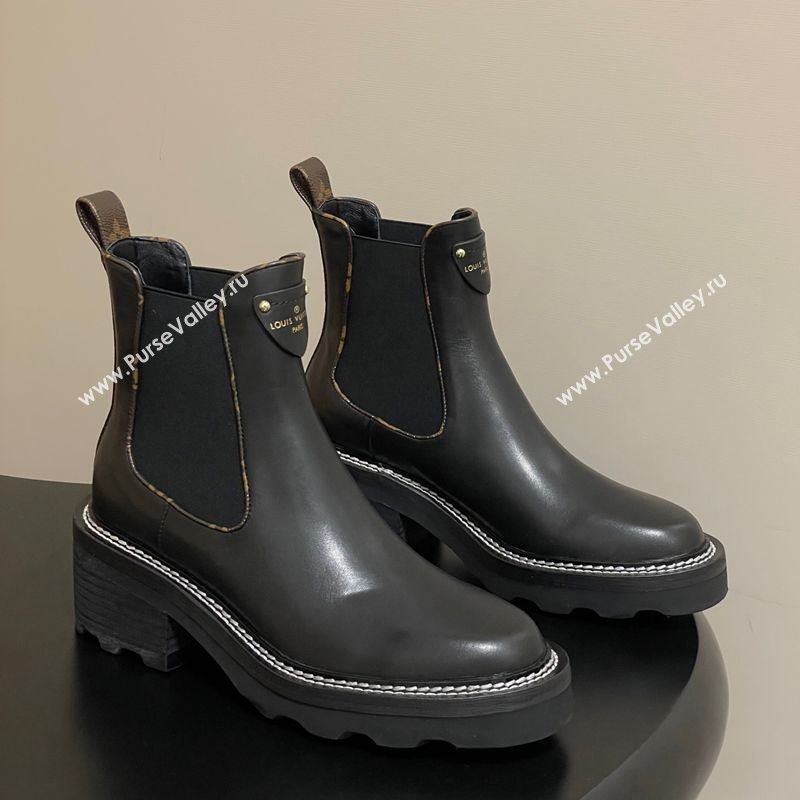 Louis Vuitton LV Beaubourg Ankle Boots in Black Leather 2025 LV082907 (MD-250829121)