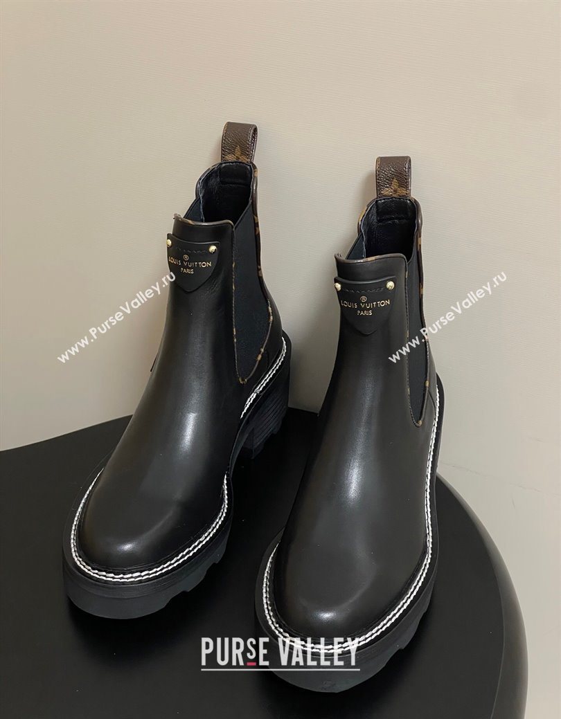 Louis Vuitton LV Beaubourg Ankle Boots in Black Leather 2025 LV082907 (MD-250829121)