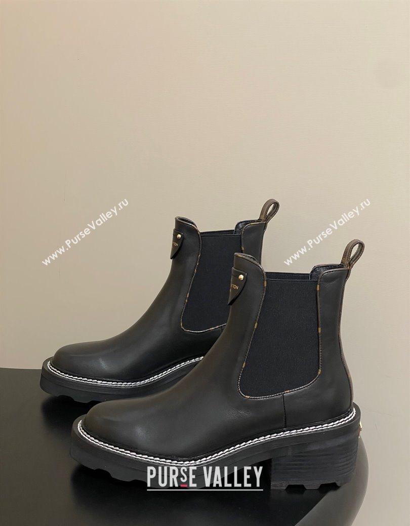 Louis Vuitton LV Beaubourg Ankle Boots in Black Leather 2025 LV082907 (MD-250829121)