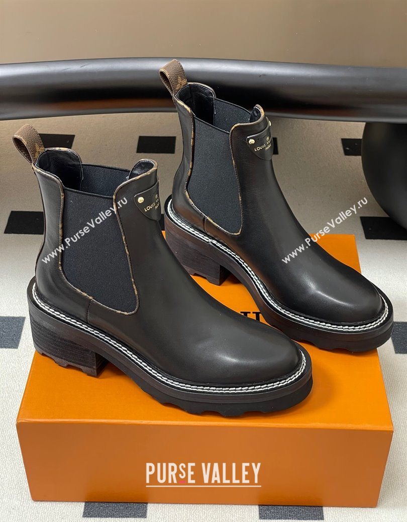 Louis Vuitton LV Beaubourg Ankle Boots in Black Leather 2025 LV082907 (MD-250829121)