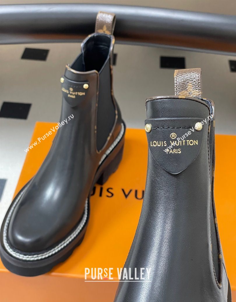 Louis Vuitton LV Beaubourg Ankle Boots in Black Leather 2025 LV082907 (MD-250829121)