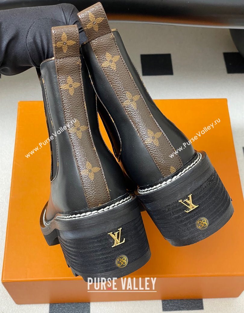 Louis Vuitton LV Beaubourg Ankle Boots in Black Leather 2025 LV082907 (MD-250829121)